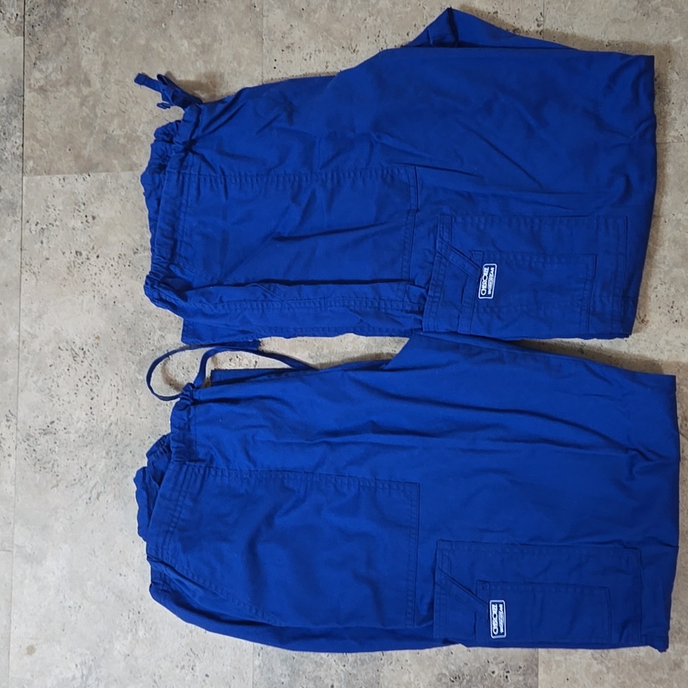 Cherokee workwear cargo; size large scrub pants; set of 2